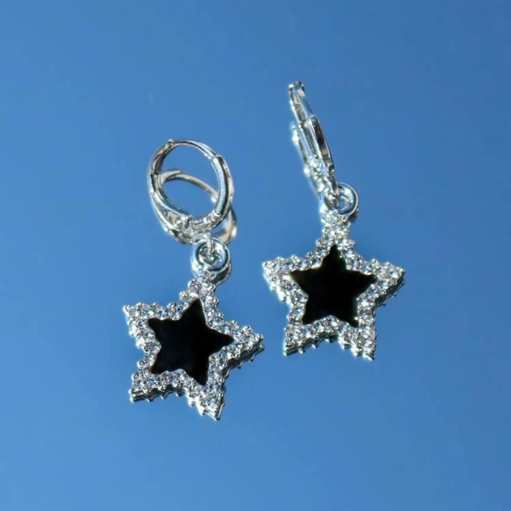 Last pair! Black Star earrings
